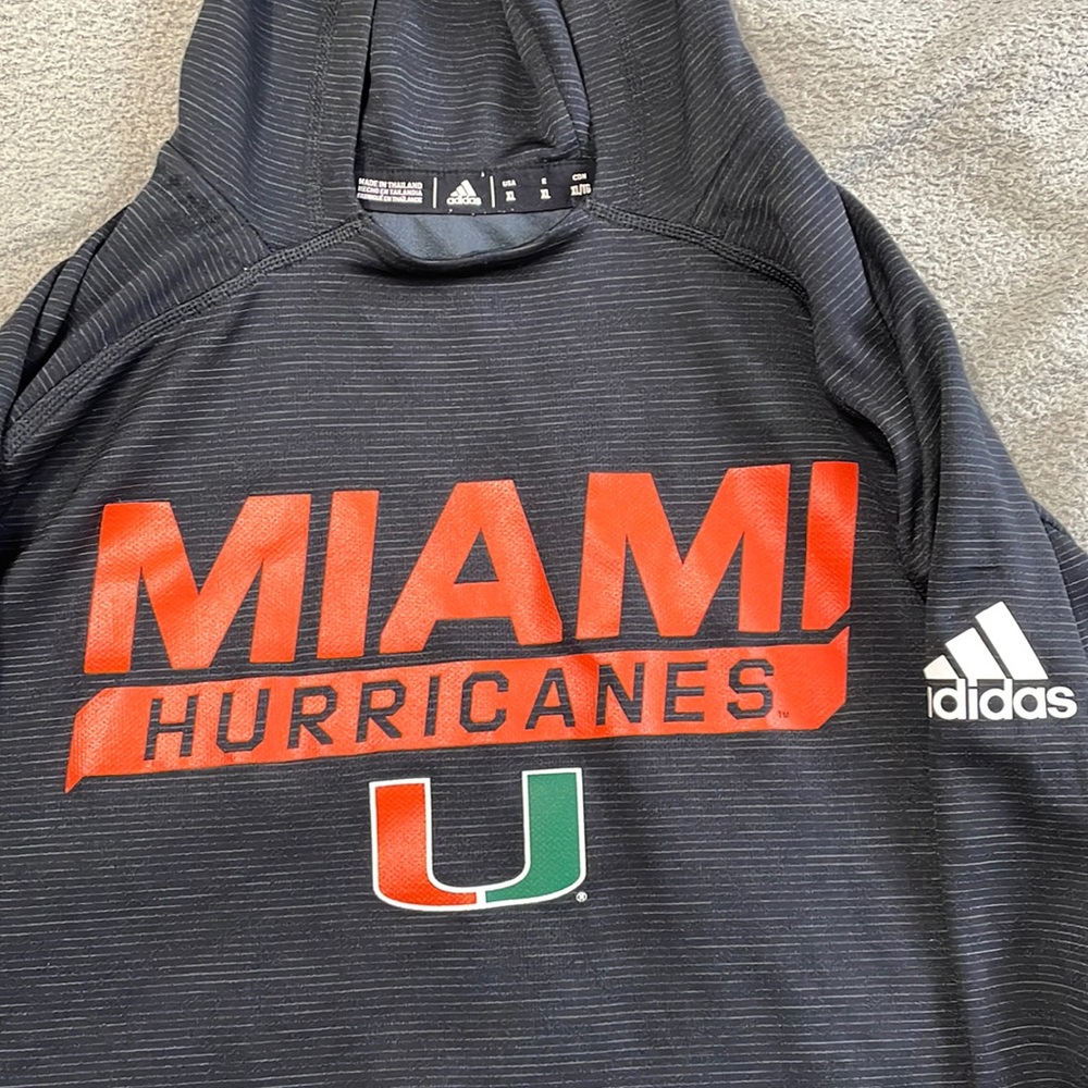 Adidas long sleeve with hood - Miami Hurricanes